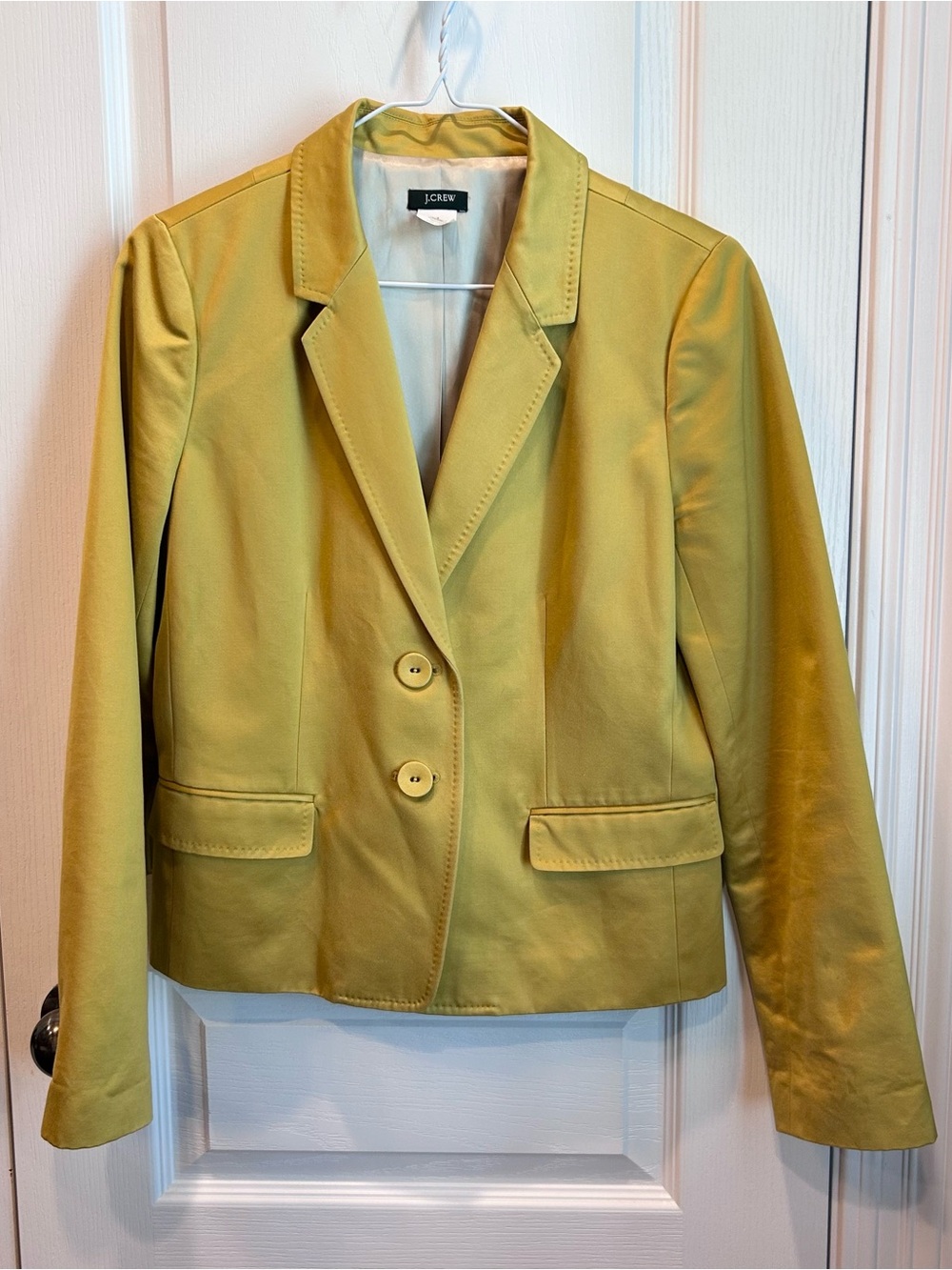 J.CREW Women’s Y2K Chartreuse/Lime Gold Size 4 2 Button Front Pocketed Blazer